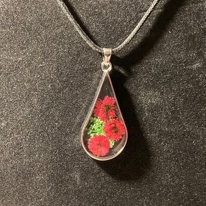 2/$10 Dried Pressed Flowers Necklace